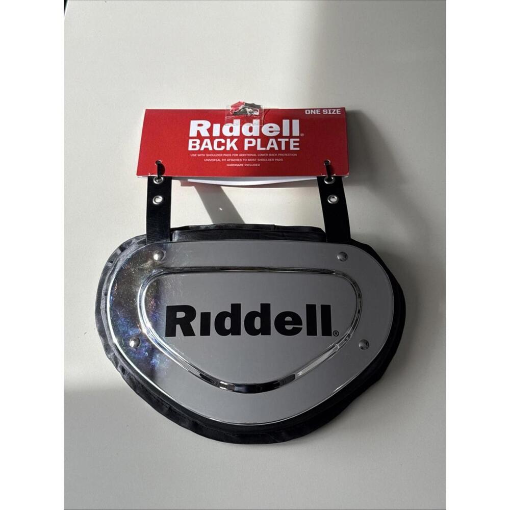 NWT Riddell Football Back Plate - Chrome & Black - One Size